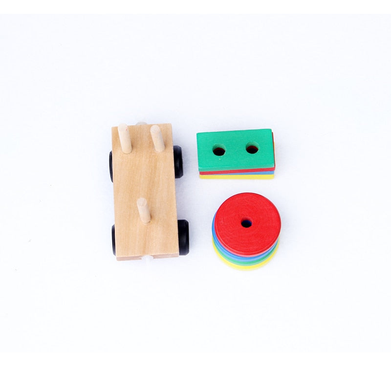 Montessori Wooden Train Set – Geometric Shapes Educational Toy