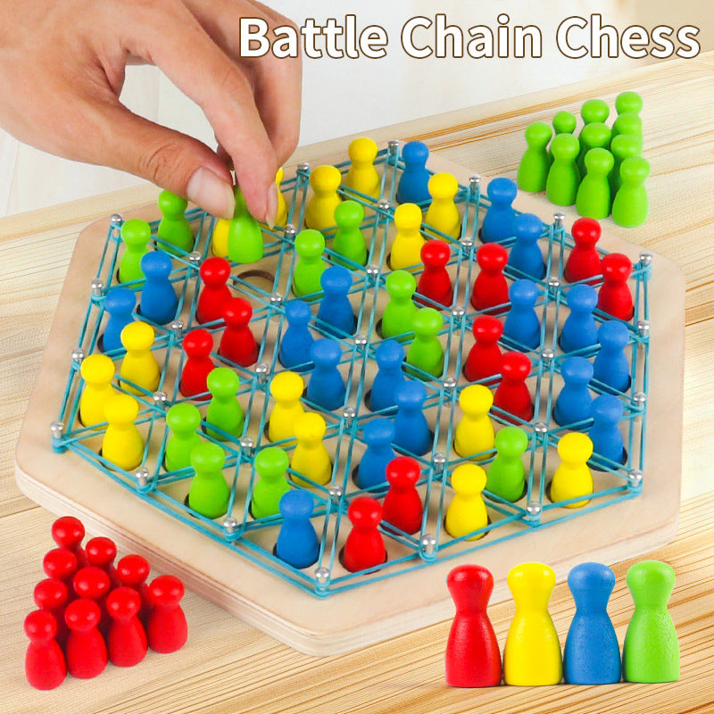 Geometric Triangle Chain Chess – Wooden Puzzle Thinking Game