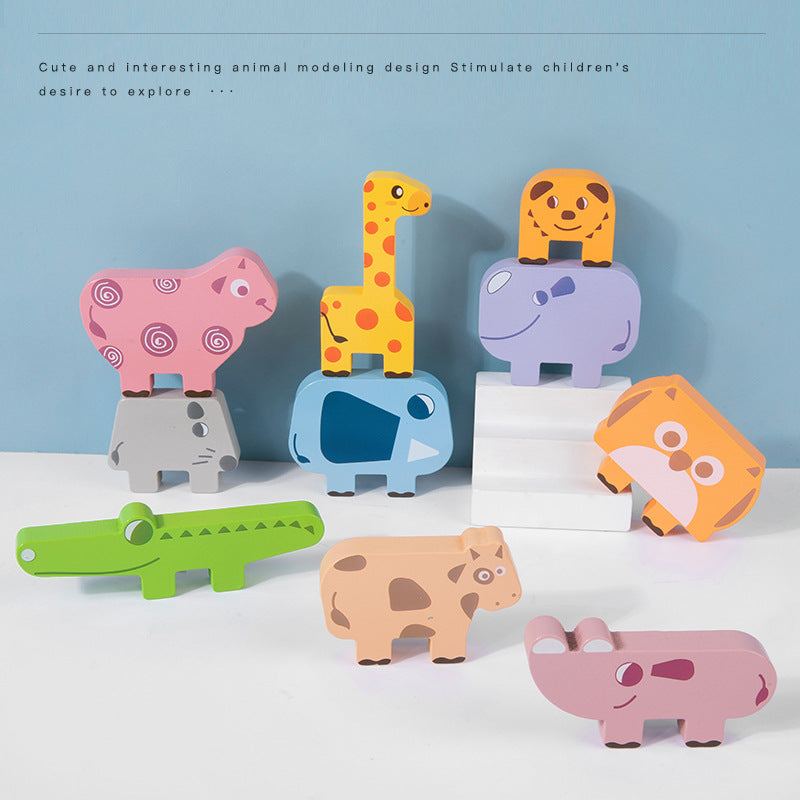 Animal Balance Stacking High Children's Early Education Educational Toys Challenge Building Blocks To Build Stacking Wooden Toys
