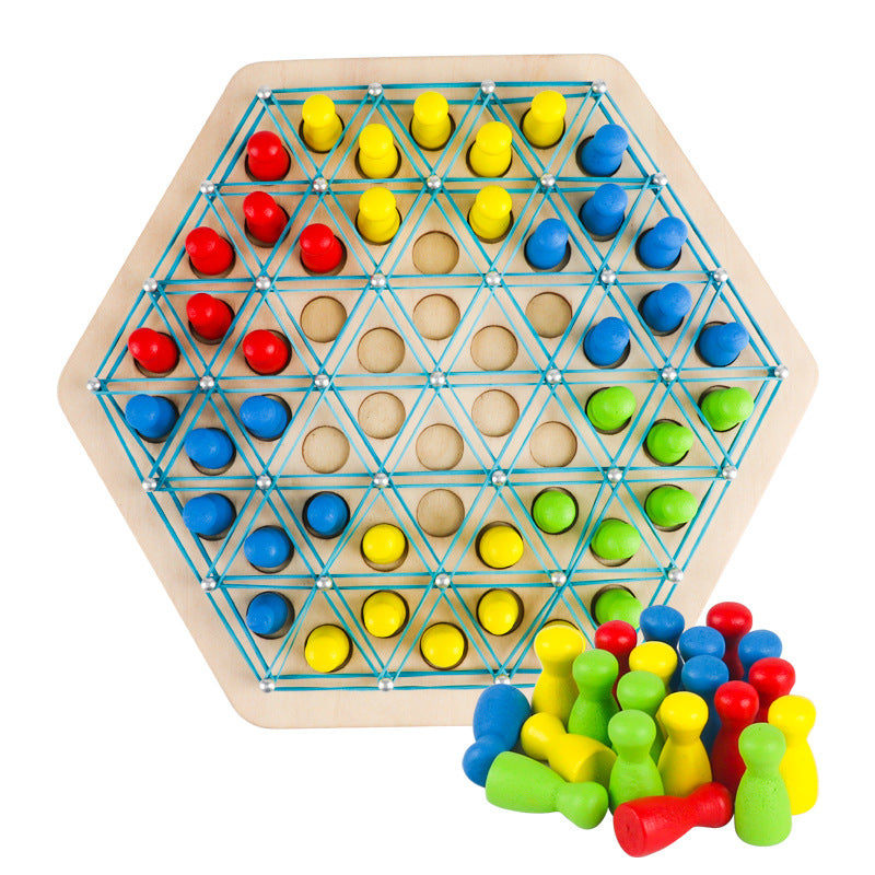 Geometric Triangle Chain Chess – Wooden Puzzle Thinking Game