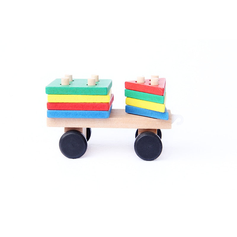 Montessori Wooden Train Set – Geometric Shapes Educational Toy