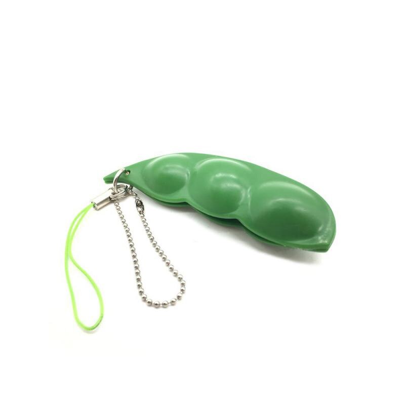 Edamame Squishy Keychain – Anti-Stress Squeeze Toy