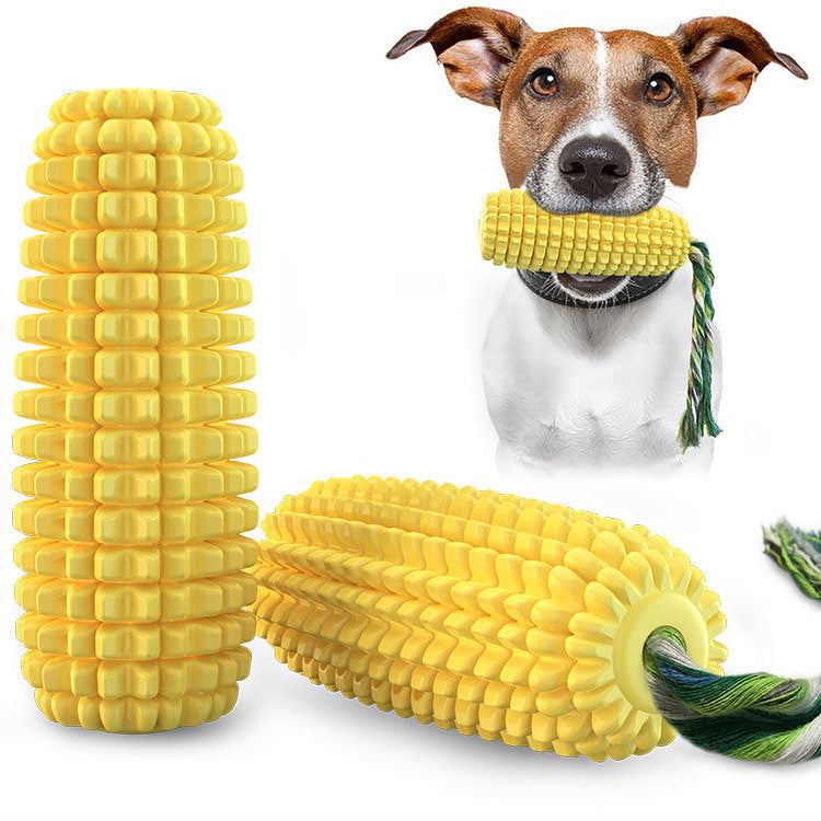 Corn Molar Stick Dog Toy – Squeaky Toothbrush Chew Toy