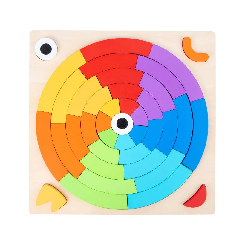 Rainbow Shape Puzzle Blocks – Early Education Board Game