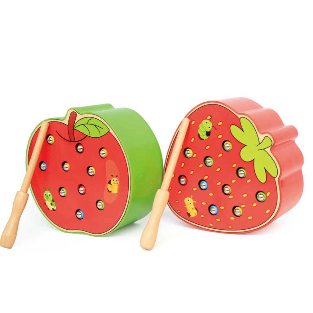 Magnetic Worm Catching Toy – Montessori Wooden Educational Game