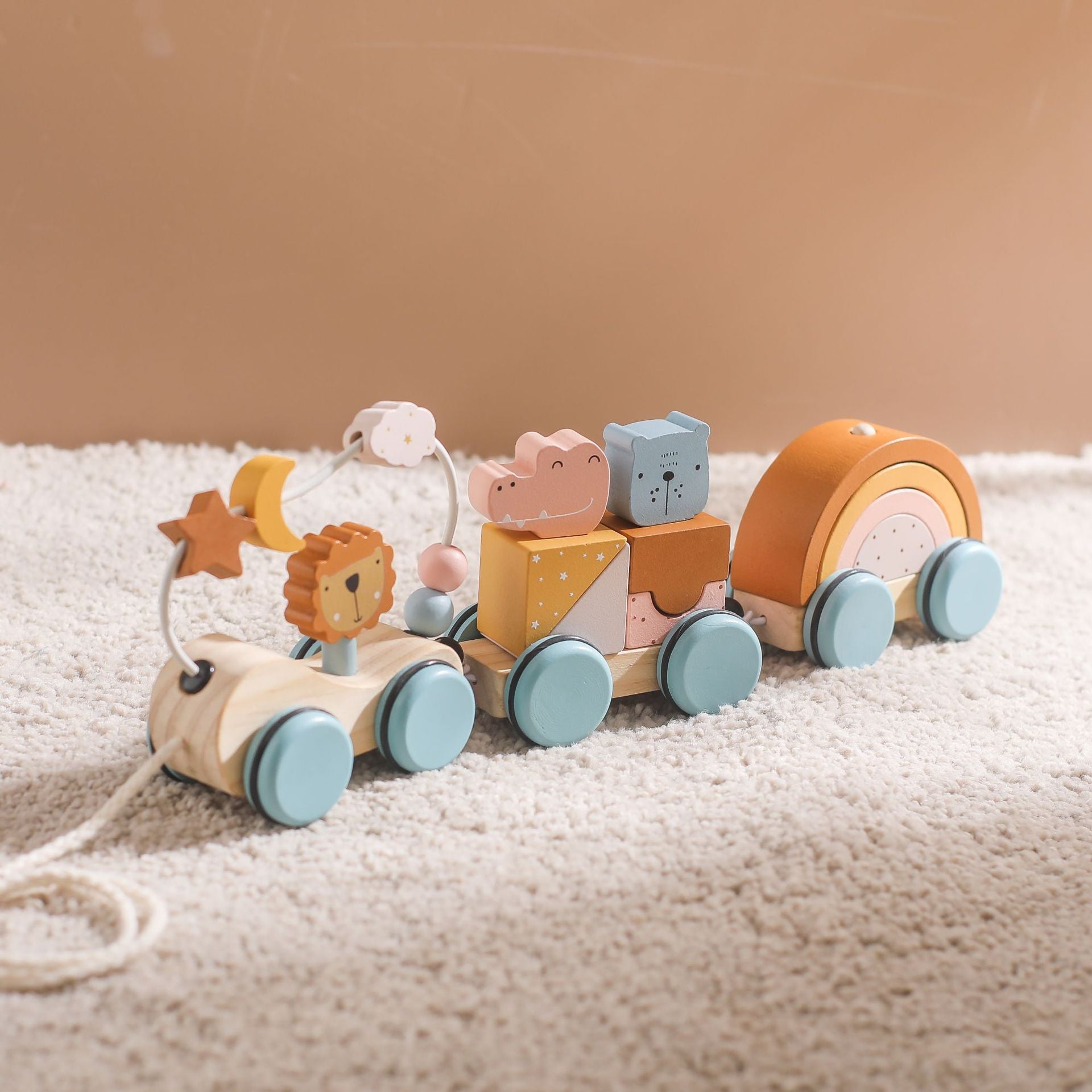 Wooden Number Trolley – Montessori Baby Learning Toy