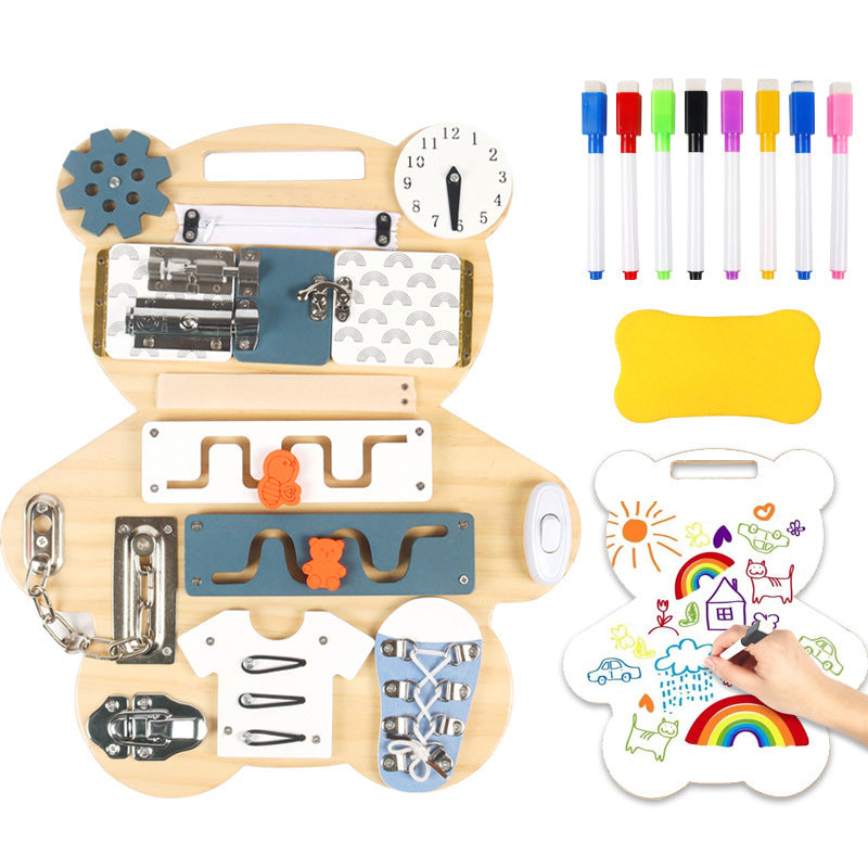 Montessori teaching aids for early education, puzzle unlocking toys, baby Montessori tabletop games, busy board
