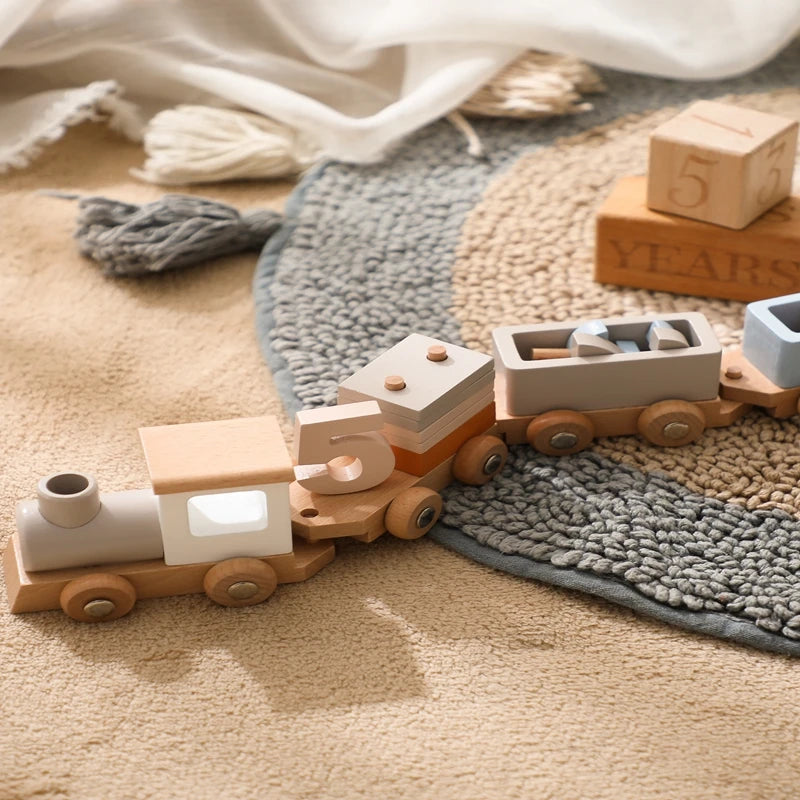 Wooden Trolley Train – Montessori Baby Learning Toy