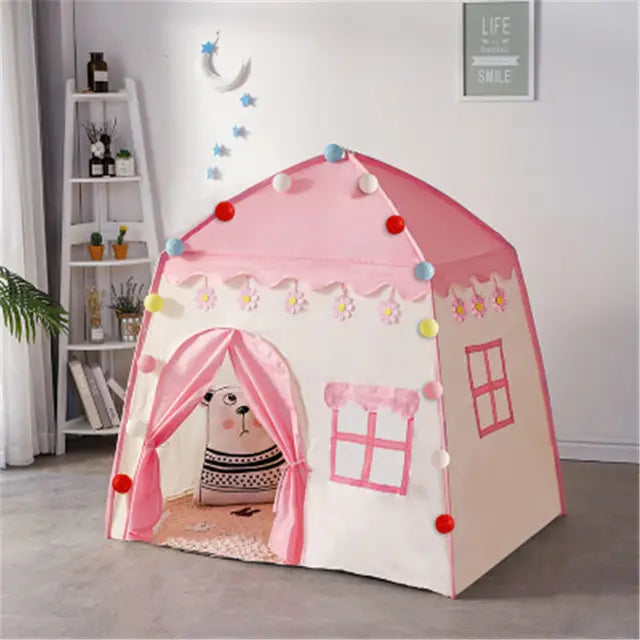 Princess Castle Teepee Tent – Indoor & Outdoor Kids Playhouse