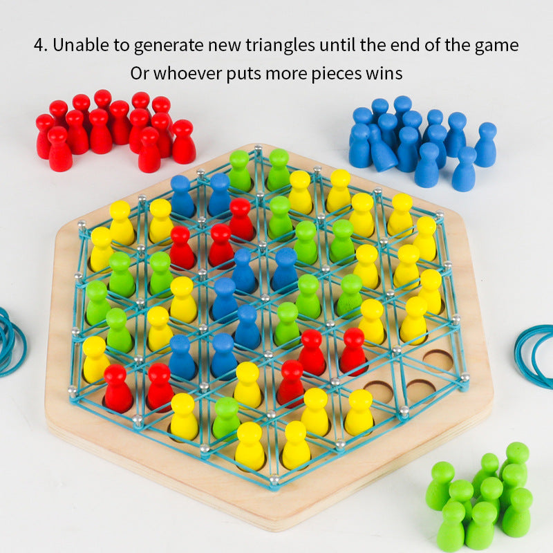 Geometric Triangle Chain Chess – Wooden Puzzle Thinking Game