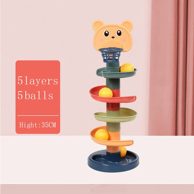 Montessori Rolling Ball Track – Baby Stacking Development Toy