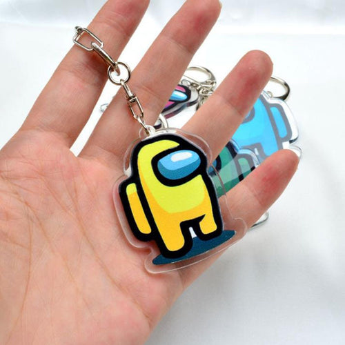 1pcs Hot Games Among Us Keychain Acrylic Colourful Christmas Gift Keychains for Car Keys Decoration Accessories
