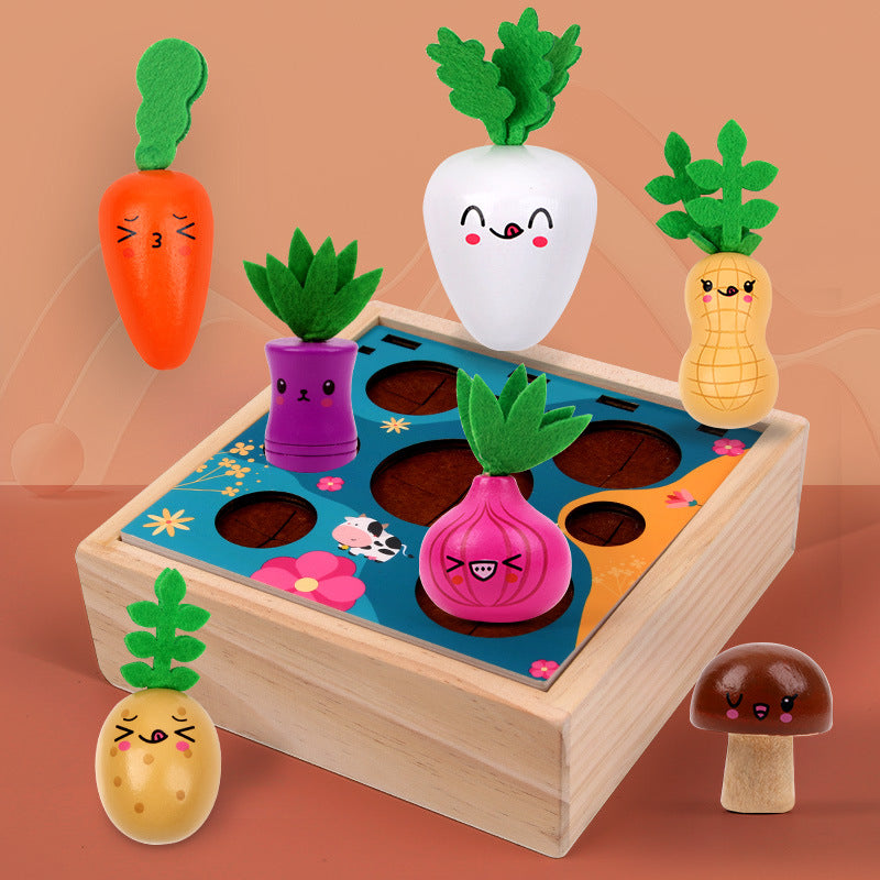 Children's Fun Pulling Radish Happy Farm 0.6 Concentration Training Wooden Toys Enlightenment Early Education Toys