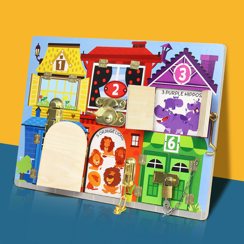 Montessori teaching aids for early education, puzzle unlocking toys, baby Montessori tabletop games, busy board