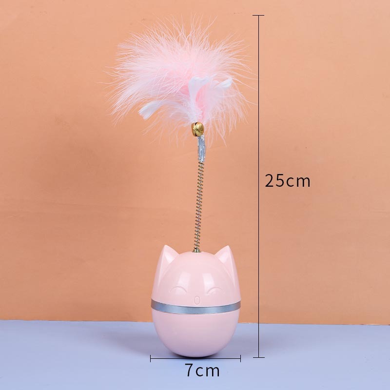 Feather Cat Egg Tumbler Toy – Interactive Voice Cat Toy