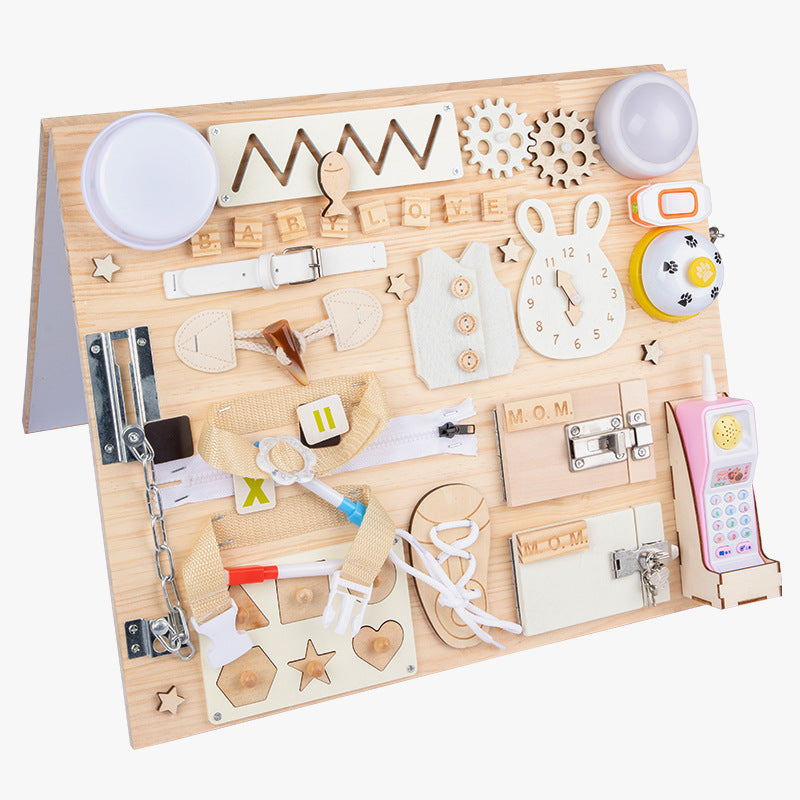 Montessori teaching aids for early education, puzzle unlocking toys, baby Montessori tabletop games, busy board