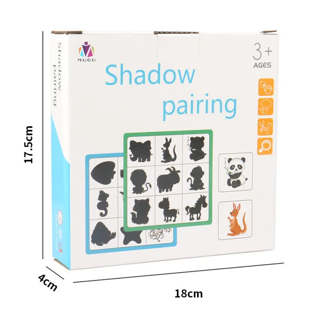 Montessori Shadow Matching Game – Cognitive Wooden Puzzle