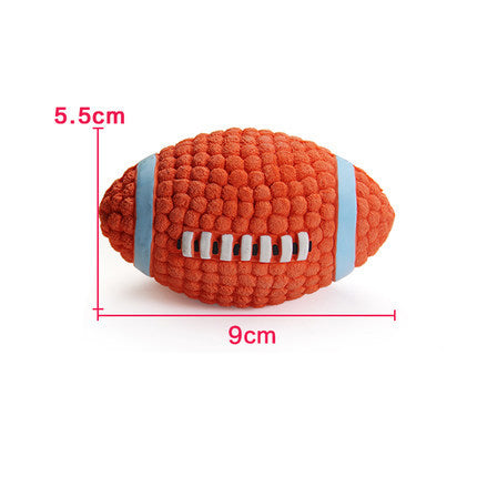 Dog Toys Latex Rugby Tennis Dog Bite Sound Ball Pet Toys