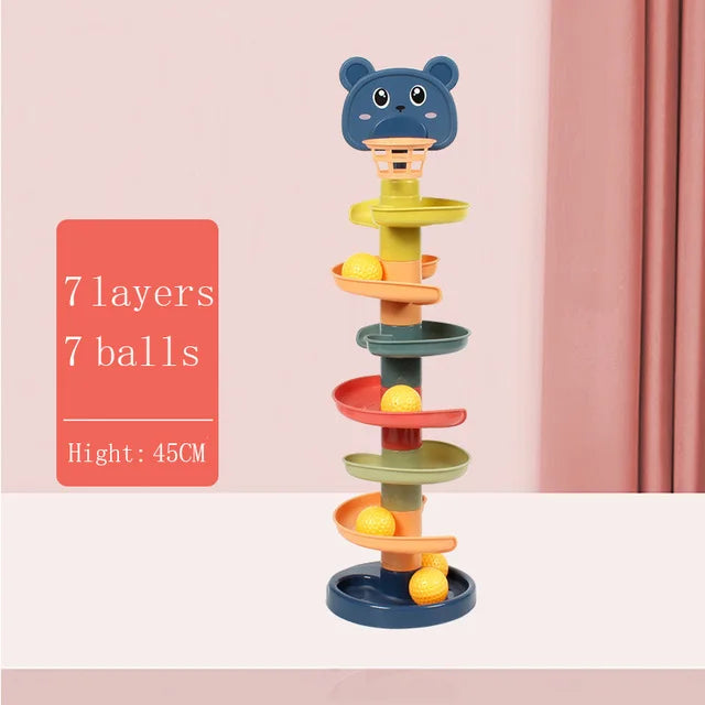 Montessori Rolling Ball Track – Baby Stacking Development Toy