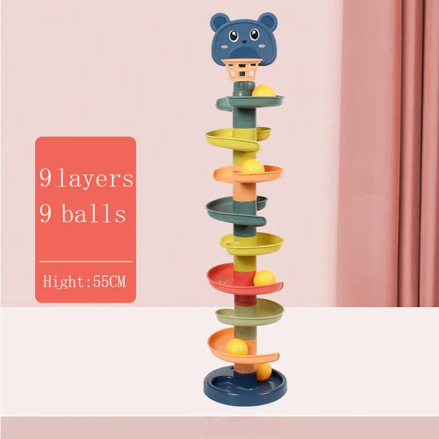 Montessori Rolling Ball Track – Baby Stacking Development Toy