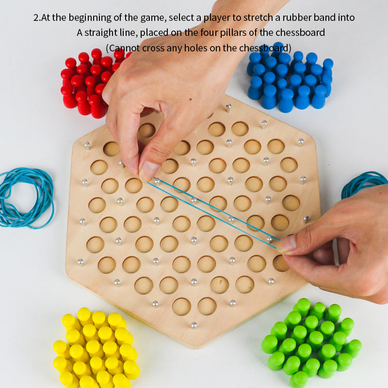 Geometric Triangle Chain Chess – Wooden Puzzle Thinking Game
