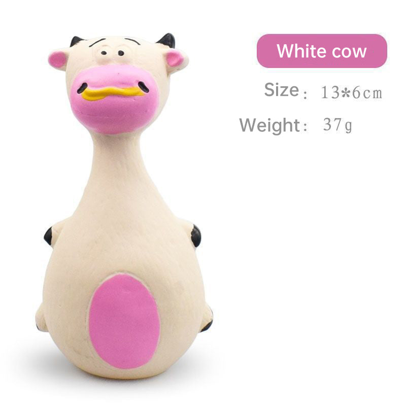 Latex Cartoon Dog Toy – Squeaky Bite-Resistant Pet Toy