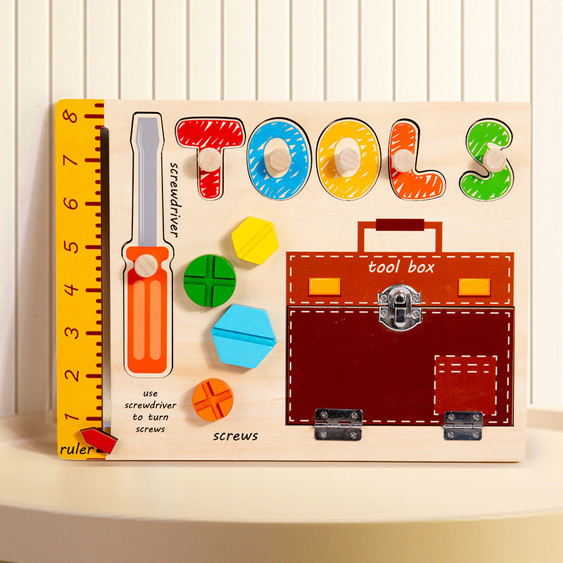 Montessori teaching aids for early education, puzzle unlocking toys, baby Montessori tabletop games, busy board