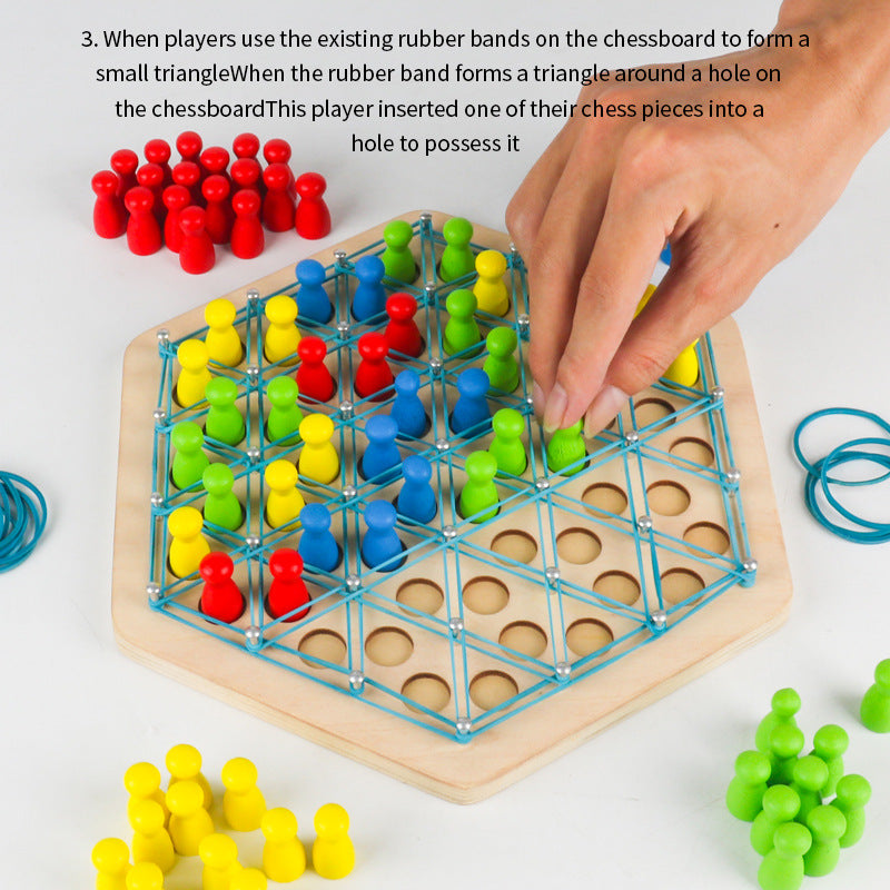 Geometric Triangle Chain Chess – Wooden Puzzle Thinking Game