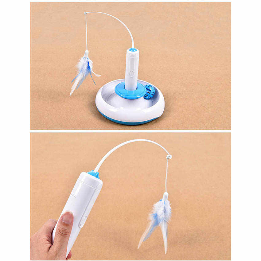 Electric 360° Feather Teaser – Interactive Spinning Cat Toy