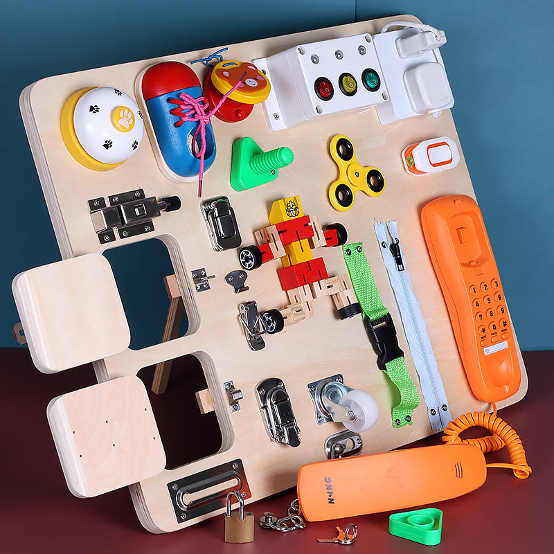 Montessori teaching aids for early education, puzzle unlocking toys, baby Montessori tabletop games, busy board