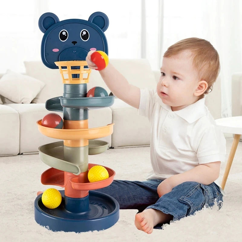 Montessori Rolling Ball Track – Baby Stacking Development Toy