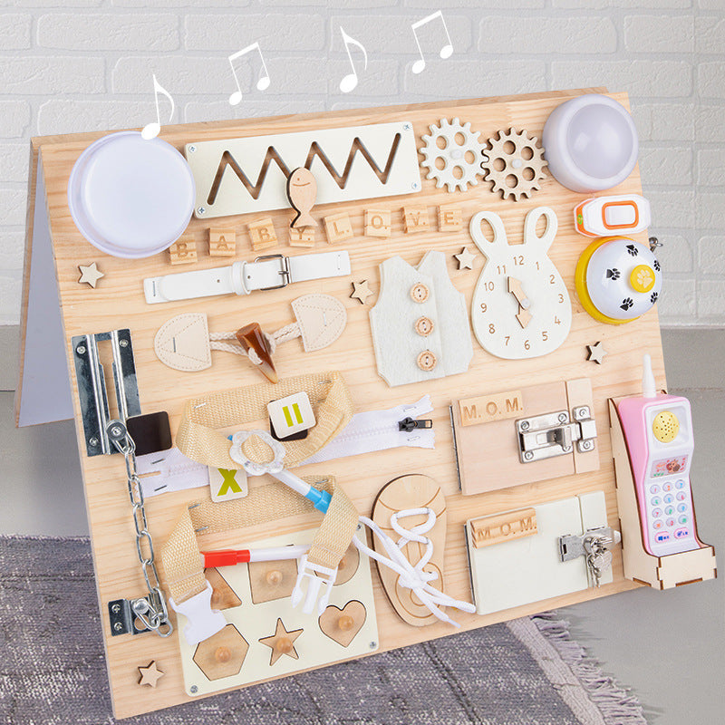 Montessori teaching aids for early education, puzzle unlocking toys, baby Montessori tabletop games, busy board