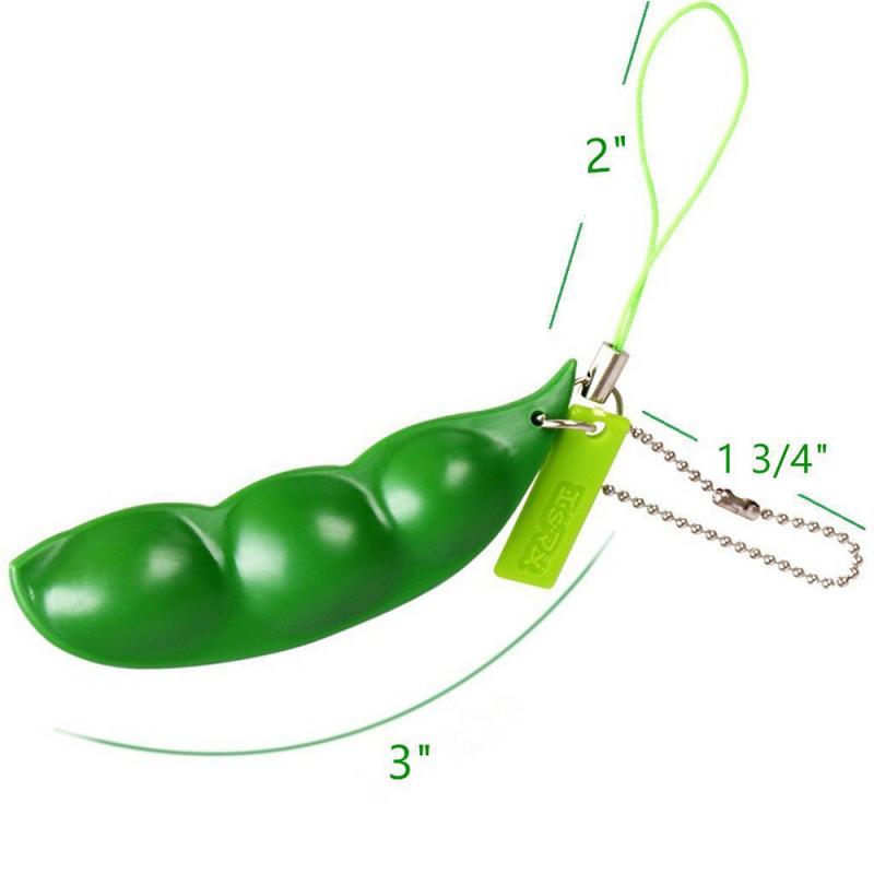 Edamame Squishy Keychain – Anti-Stress Squeeze Toy