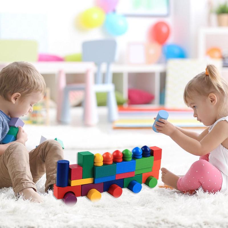 112pcs/Set Wooden Colorful Rainbow Domino Blocks Building Toy Early Educational Toys For Children Kids Dominoes Games Gifts