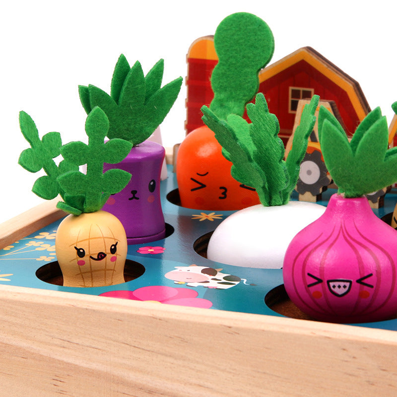 Children's Fun Pulling Radish Happy Farm 0.6 Concentration Training Wooden Toys Enlightenment Early Education Toys