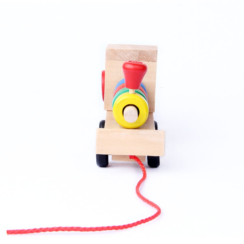 Montessori Wooden Train Set – Geometric Shapes Educational Toy