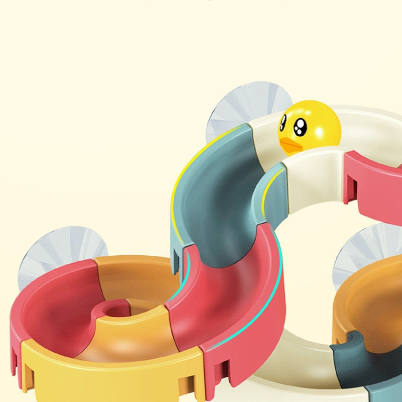 Bath Toys Baby Bathroom Duck DIY Track Bathtub Kids Play Water Games Tool Bathing Shower Wall Suction Set Bath Toy for Children