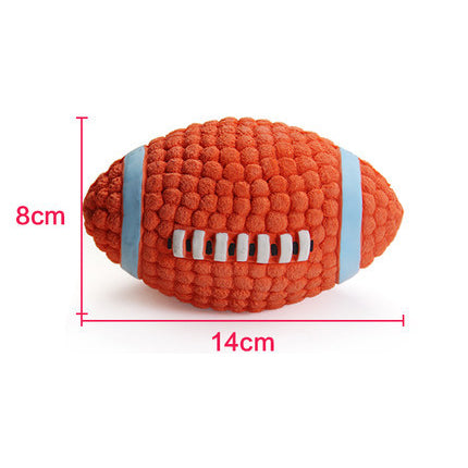 Dog Toys Latex Rugby Tennis Dog Bite Sound Ball Pet Toys