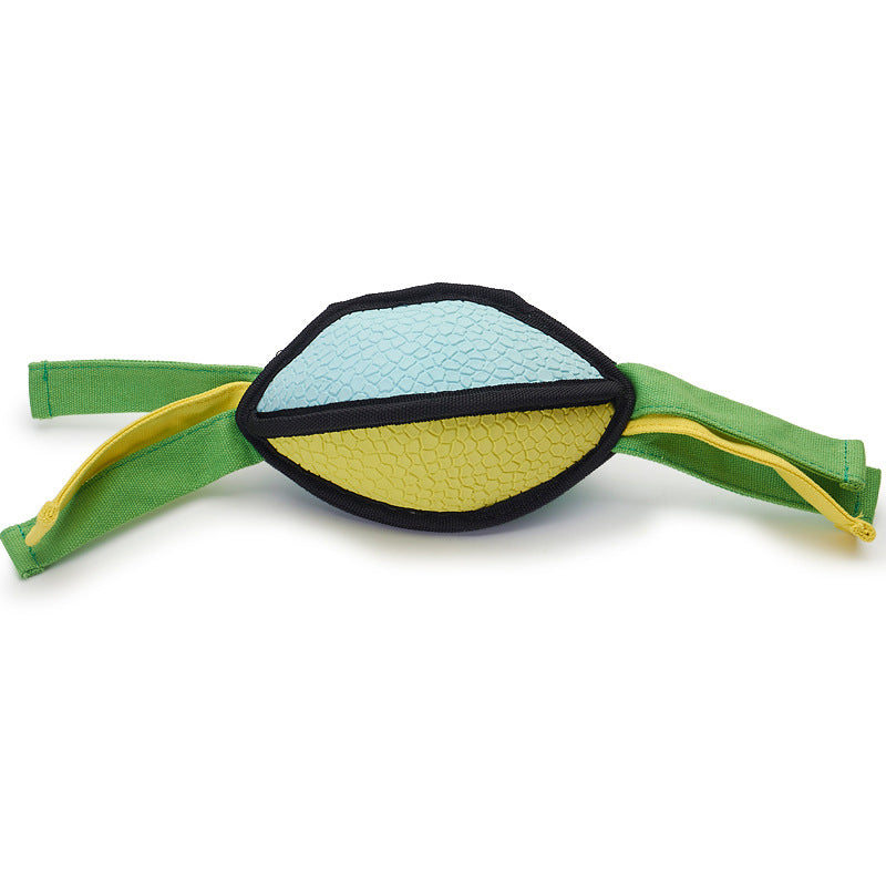 Latex Rugby Dog Toy – Squeaky Interactive Molar Chew Toy
