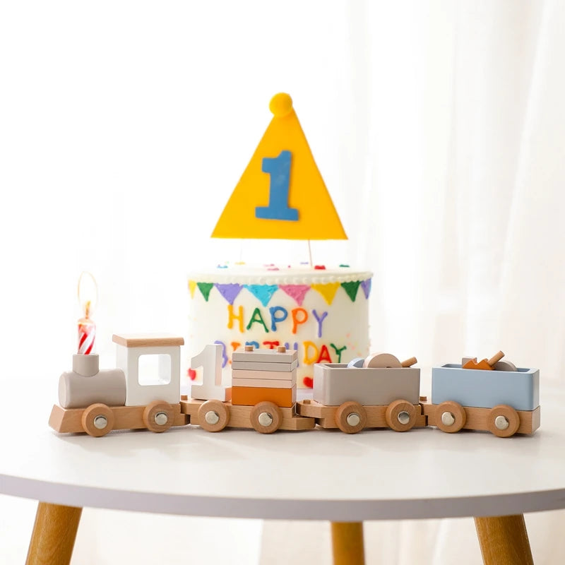 Wooden Trolley Train – Montessori Baby Learning Toy